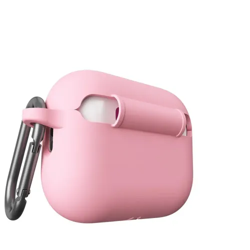 KeyBudz Elevate Series silikonfodral i puderrosa för AirPods Pro Gen 3 med karbinhake
