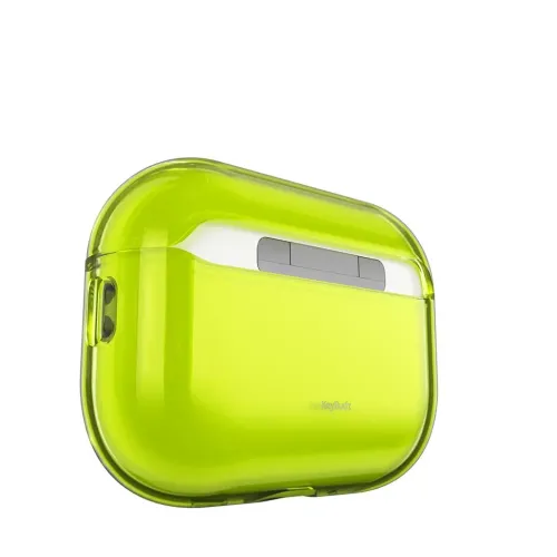 KeyBudz jelly Series Transparent case for AirPods Pro 3rd generation - Shockproof protection with lanyard - Neon yellow