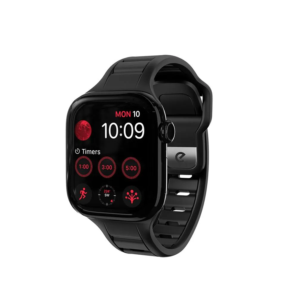 KeyBudz journey Apple Klockarmband – Slitstark rem för 44–49 mm - Kolsvart