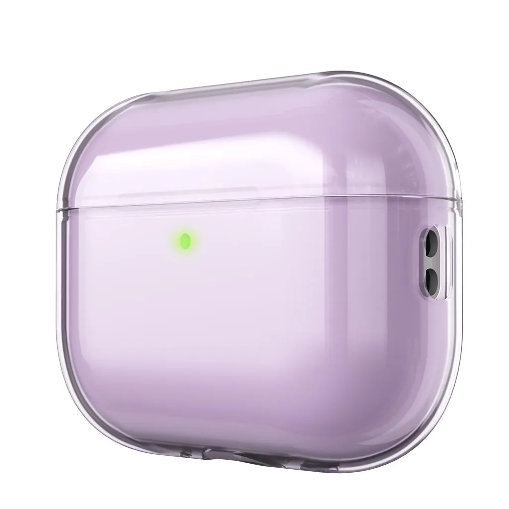 KeyBudz jelly Series Transparent fodral för AirPods Pro 3:e generationen–Skyddar mot repor och fall - Neonrosa, transparent finish