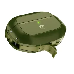 Forest Green KeyBudz ElementProof-etui til AirPods Pro 2 med funktioner til trådløs opladning og beskyttelse mod fald.