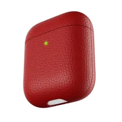 PodSkinz Artisan Series Leather Case Red for AirPods Pro, håndlaget i toppkornet skinn, slitesterkt og stilig beskyttelsesdeksel
