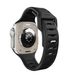 KeyBudz Journey Apple Watch Strap Carbon Black, ultra-holdbart FKM-materiale, værbestandig, vanntett, UV-bestandig, 44-49 mm kompatibilitet